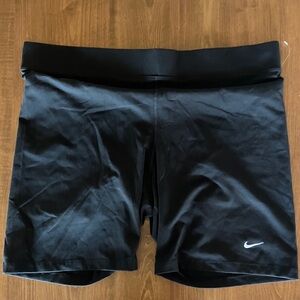 Nike Black Performance Bike Shorts with White Swoosh